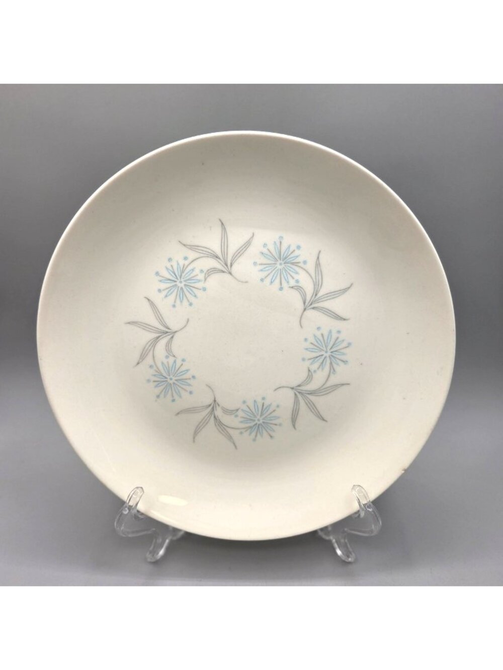 Vintage Homer Laughlin Blue Star Dura-Print 9" Plate MCM Floral As Is